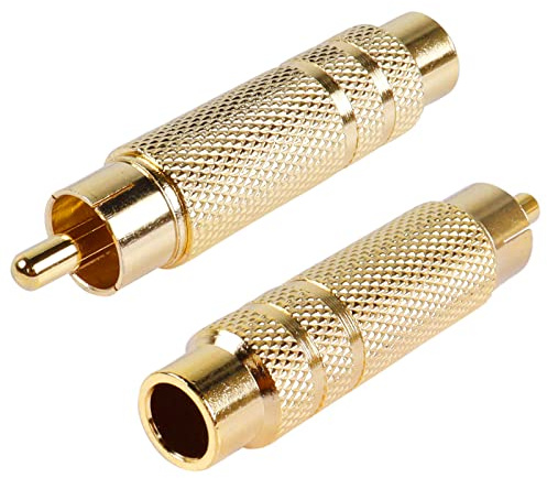 PNGKNYOCN Adattatore RCA a 1/4 pollici, spina maschio RCA placcata oro a 6.35mm 1/4 pollici TS convertitore audio femminile per amplificatori, altoparlanti e altro ancora (confezione da 2)