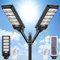 Viugreum 2 PACK 400W LED Solar Straßenlaterne mit Fernbedienung 720 LED 6500K Straßenlampe Wandleuchte mit Bewegungsmelder Sensor IP65 Wasserdicht Außen Straßenleuchte Wegeleuchte Freien