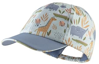 Sterntaler Basecap Safari - Jungen Baseball Cap aus Flammgarn Jersey mit Allover Druck - Sommer Cappy elastisch mit Gummizug - Sportive Baby und Kinder Schirmkappe, UV-Schutz 50+, eisgrün, Größe 49