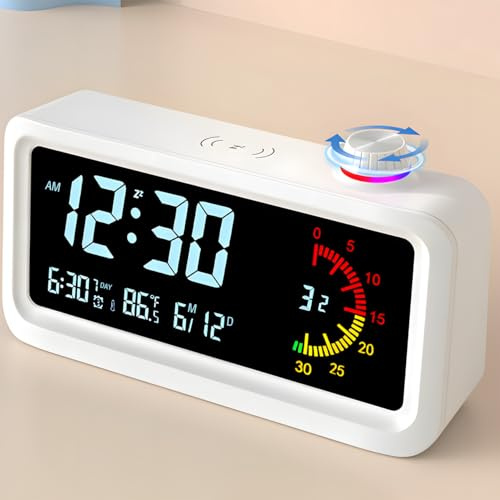 Gorphi 60-Minute Visual Timer for Kids, Pomodoro Timer, Rechargeable Alarm Clock, Dual Display, LCD Time Reminder - Ideal for Homeschooling, Teaching, and Time Management Gifts for Kids (White)