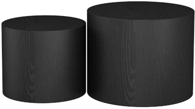 Vicco Ensemble de Tables Basses Giva, Noir, 48x48cm, Convient comme Tables d’appoint pour Salon et espaces Lounge