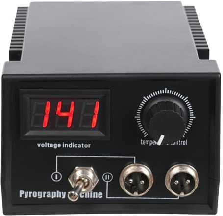 MEHOOSPVN Pyrography Machine, 60W Wood Burning Machine Kit, 2 Pens and 21 Tips Wood Burning Machine with LED Display Wood Burning Tool Set Adjustable Temperature Control for Wood Gourds Leather Bamboo