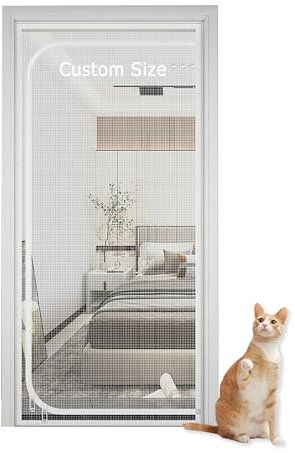 Cortina antimosquitos para puerta de mosquitos, puerta mosquitera para sala de estar, dormitorio, malla antiinsectos resistente a las mascotas, mosquitera de malla para puerta (ancho x alto): 90 x 200