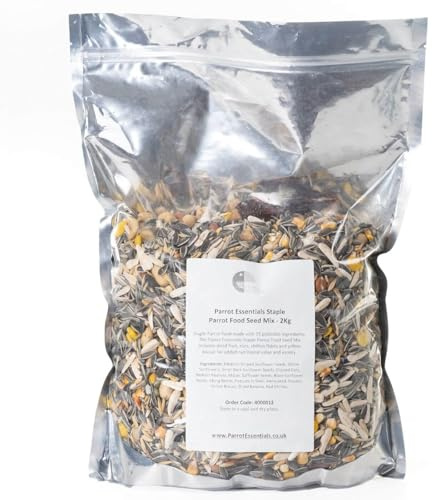 Parrot Essentials Staple Parrot Food Seed Mix – Daily Seed Diet for Medium & Large Parrots - 2Kg