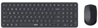 RAPOO – 9310M – Combo Clavier Souris sans Fil Multimode – Design Ultra Slim, Commutation instantanée Entre Plusieurs périphériques connectés, Autonomie Jusqu’à 12 Mois – Noir