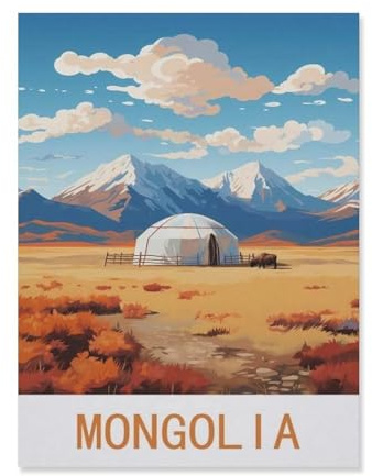 Jigsaw Puzzle 1000 Piece，Mongolia，Classic Puzzle DIY Kit Paper Toy Unique Gift Home Decor（38x26cm）-FN36