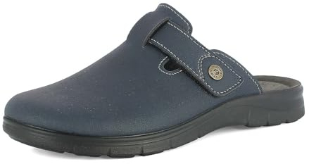 inblu Pantofole Uomo Chiusura a Strappo con Tomaia in Ecopelle e Sottopiede Imbottito in Vera Pelle, Turchese, 44 EU