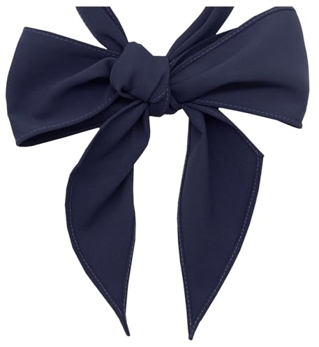 Gsyziux Scarf for Women Girls Ribbon Tie Long Neck Scarf Womens Bow Tie for Uniform Cosplay Party T-shirt Accessory (Navy Blue)