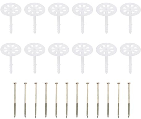 PATIKIL 30 Pcs Pernos De Aislamiento Perforados De 102mm Clavos Aislantes | Tacos De Plástico, Para Fijar Paneles De Espuma En Paredes De Mampostería O Techos