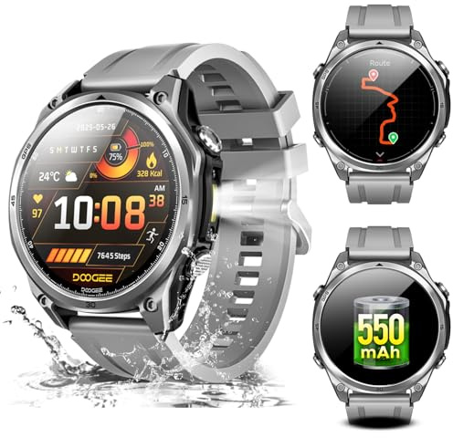 Luzglo Anywise W1 AI Smartwatch Uomo,GPS Dual-Band Integrato,5ATM Impermeabile Militare Smart Watch,1.43 AMOLED Fitness Tracker Per Android iOS,170+Sports Modes,Answer/Make Call/12 Days Battery