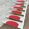 Natur Sisal Stufenmatten Rot (halbrund) einzeln oder im 15er Set in 2 Größen, Größe/Menge:18x56 cm = 15 Stck.
