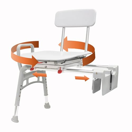 Eagle Health Supplies Tub-Mount Swivel Transfer Bench, Weight Capacity 350 LBs, for Safety Shower, for Elderly & Disabled (78768)