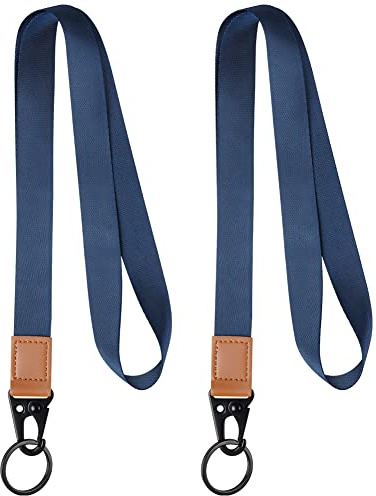 Vicloon Cordon Tour de Cou, 2pcs Porte Badge Lanière en Boucle Olécrânienne, Lanyard Strap Neck Cordon pour Clés, Téléphone Portable, Porte-badge pour Enseignants (Bleu)