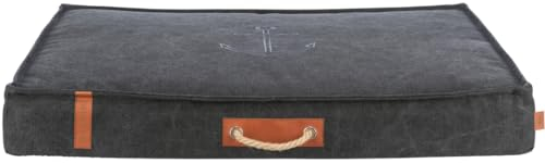 TRIXIE Hundematratze BE Nordic Föhr 80x55 cm in schwarz – bequemes Hundebett für kleine & mittelgroße Hunde - große Hundecouch mit praktischem Tragegriff - robust & waschbar – 36498