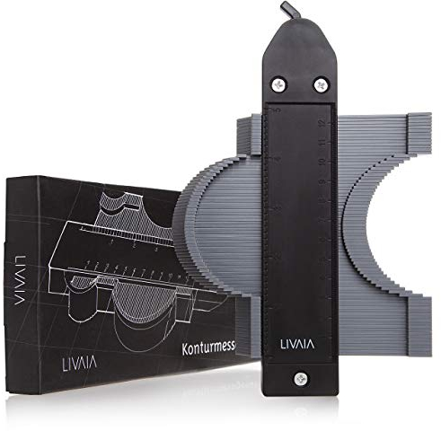 Gabarit de contour avec levier de serrage : Contour Gauge Outil duplicateur de contour - Aide au marquage, outil de stratification et contour pour angles - LIVAIA Accessoires de construction