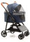 Fudajo 2in1 Hundebuggy zusammenklappbar in Blau, Hundewagen mit abnehmbarer Hundetragetasche, für kleine bis mittlere Hunde und Katzen
