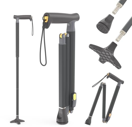 Michael Graves Quick Fold Walking Cane for Men and Women - Foldable Walking Stick for Stability and Style - Collapsible Folding Cane - Walking Sticks for Seniors & Adults