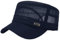 crazy bean Gorras Beisbol de Malla Transpirable Plana Gorra Militar de Hombre Mujer Verano Sombrero Visera Ajustable Retro con Cierre para Trucker Golf Running Deporte Protege del So,Azul Marino