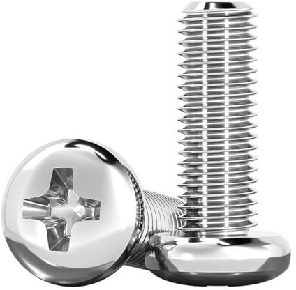 binifiMux 8-32 Stainless Steel Machine Screws, #8-32 Phillips Pan Head Screws, 8-32 x 1 Screws, Pack of 100