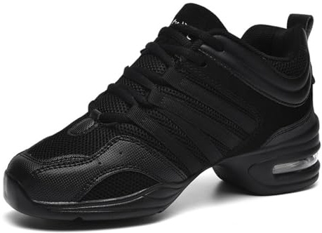 Hixingo Zapatillas de Deporte Jazz para Mujeres, Zapatos de Baile Antideslizantes Baile Sneaker Ligeros y Transpirables para Fitness y Entrenamiento de Danza