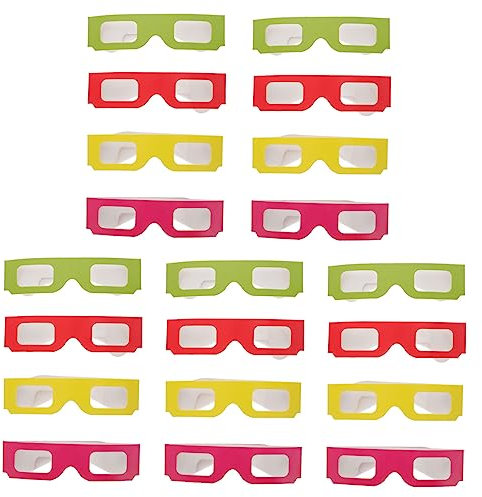 DOITOOL Lot de 20 Lunettes Anaglyphes 3D en Carton pour Films Et Jeux Vidéo 3D Design Tendance Et Tendance