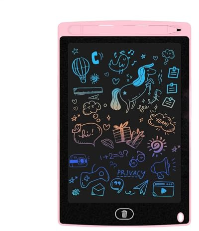 LCD Writing Tablet Colorful Drawing Pad, Graffiti Doodle Board, 9 Inch Colorful Doodle Board Drawing Tablet, Travel Toys for 3 4 5 6 Year Old Boys Girls Toddler, Educational Doodle Scribbler Gift