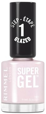 Rimmel Super Gel, 105 Pink Glazed, langanhaltender Nagellack, mattes Finish, einfache Anwendung, Maniküre, Gel-Effekt, splitterfest, klare Formel, 12 ml