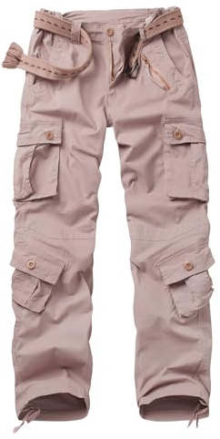 Cargo Pants Women Baggy Camo Tactical Pants Straight Leg Casual Y2K Work Trousers with 9 Pockets 2039 Purple Gray 8