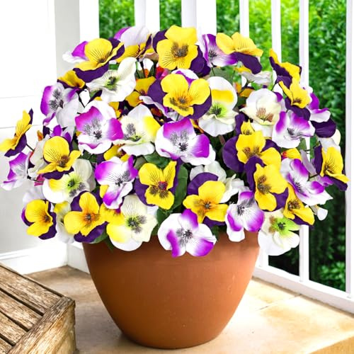 SOMYTING Konstgjorda blommor 10 buntar konstgjorda blommor som riktiga konstgjorda balkongväxter konstgjorda blommor konstgjord bukett UV-resistent falska konstgjorda blommor balkonglåda