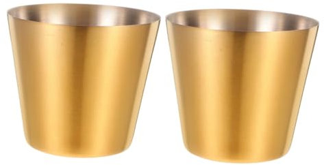 KOMBIUDA 2 Pièces tasse de boisson froide tasse à boire gobelets pour enfants tasses en acier lourd Camping Tasses réutilisables gobelets en acier inoxydable verres en acier inoxydable Doré