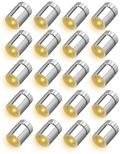 Yuio 20pcs Mini Lumières LED, Mini LED a Pile, Petite Lampe LED Maison de Poupée, Miniature Lampes Jouets Accessoires pour Décoration de Fête, Construction de Modèles Bricolage(Lumière Blanche Chaude)