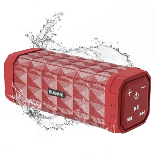BUGANI Cassa Bluetooth, Altoparlante Portatile con Suono Stereo 20W, Bluetooth 5.4, Cassa Bluetooth Potente Bassi, 24 Ore di Riproduzione, IPX5, Microfono Integrato, per Casa, Esterno
