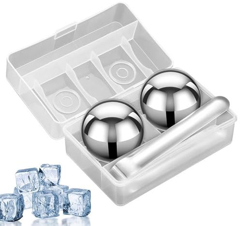 Cubitos De Hielo De Metal | 2 Unidades Cubitos De Whisky Reutilizables De 5.5 Cm - Accesorio De Cocina Para Vino Cerveza Vodka Cócteles Fiestas