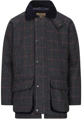 WALKER AND HAWKES Herrjacka, hållbar, Derby Tweed, Barlaston, jakt, skytte, vattentät, grön salvia , XL