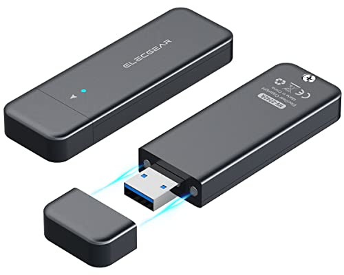 ElecGear USB Mini Gehäuse für 2230/2242 NVMe und SATA M.2 SSD, PCIe and Serial ATA Aluminium Festplatten Adapter mit Magnetkappe, 10 Gbit/s Flash-Laufwerk Interner Memory Stick Kartenleser (NV-2242A)