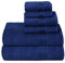 GLAMBURG Ultra-weiches 6er-Pack Baumwoll-Handtuch-Set, enthält 2 übergroße Badetücher 70 x 140 cm, 2 Handtücher 40 x 60 cm und 2 Waschbetten 30 x 30 cm, Marineblau
