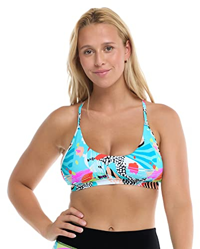EIDON Women's Alexa D, Dd, E-cup Bikini Top Swimsuit, Motion Abstract, E