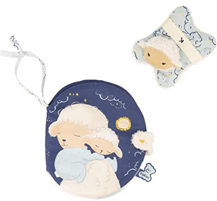 KALOO - Doux Sommeil - Mon Imagier Bébé - Livre Tissu Bébé + Mini Doudou Mouton - pour Le Rituel du Coucher - Raconter Une Histoire - 17 cm - Dès la Naissance, K221000