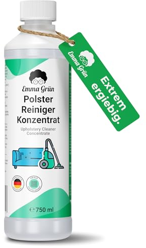 Emma Grün® Detergente per tappezzeria, concentrato, detergente per tappeti, divani e tessuti, ideale come detergente per aspirapolvere bagnato, efficace pulizia dei cuscinetti, prodotto in Germania