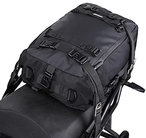 Rhinowalk Motorrad Satteltasche – wasserdichte Gepäckträgertasche, Erweiterbare Heckträgertasche 20L, Modular Kombinierbar für Reisen und Touren – Schwarz