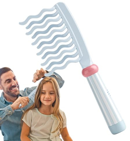 Huayeex Peine De Dientes Anchos - Cepillo Peinado Dientes Anchos Rizos | Herramientas de Estilismo Capilar con Mango, Cepillo de Ondas de Doble para Niñas y Mujeres