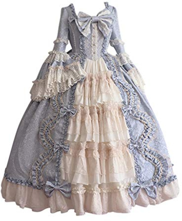 Generico Vestito Medievale Donna Abito Principessa Donna Barocco Rococò Costume da Dama Dell Abito Vittoriano Manica Tromba Palazzo Vestito Gotico Pizzo Vintage Costume Carnevale Cosplay Vesiti Festa