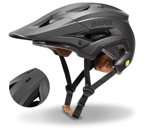 KINGBIKE Mountainbike Fahrradhelm Herren und Damen mit Kamerahalterung, Leichter MTB Helm Fuer Erwachsene, atmungsaktiv, verstellbar 56-60 cm, Fuer Rennrad, City und E-Bike (F6-Schwarz, L)