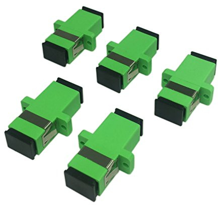 CERRXIAN Glasfaser-Adapter, SC-Buchse auf SC-Buchse, APC Simplex, Einzelmodus, Glasfaserkoppler, Netzwerk, Internetanschluss (grün, 5er-Pack)