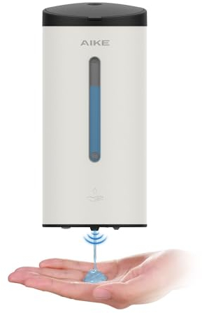 AIKE AK1205E Dispenser di Sapone Automatico da Parete, Grande Capacità in Acciaio Inox per Sala da Pranzo e Bagno