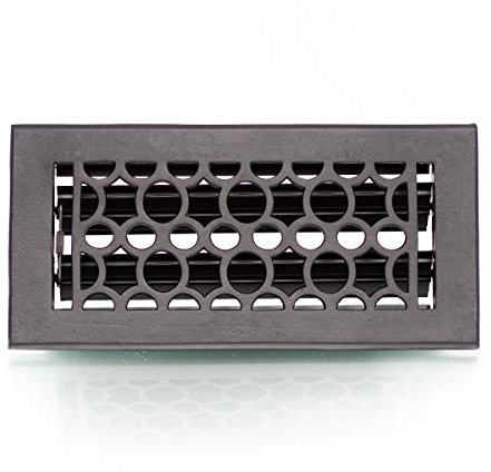 Antikas - Luftgitter für Ofen, Lüftungsgitter regulierbar, Kamingitter, in schwarz