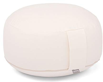 Bodhi Meditationskissen Rondo | ECO Serie | Yogakissen mit Kapokfüllung | Abnehmbarer Bezug aus 100% Bio-Baumwolle | Höhe 20 cm | Sitzkissen mit praktischer Trageschlaufe | Natur