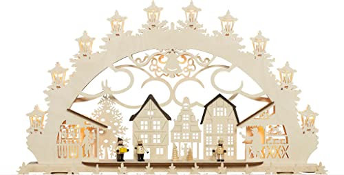 Rudolphs Schatzkiste Arco de Luces 3D Casco Antiguo Mercado navideño 15 Llama eléctricamente Iluminado,con Iluminación Interior BxHxT 66x40x11cm Nuevo Arco De Luces