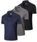 Gaiatiger 3 Pack Mens Polo Shirts Short Sleeve Quick Dry Lightweight Golf Casual Collared Tops Breathable Moisture Wicking Work Shirts（0427） Black Grey Navy-L
