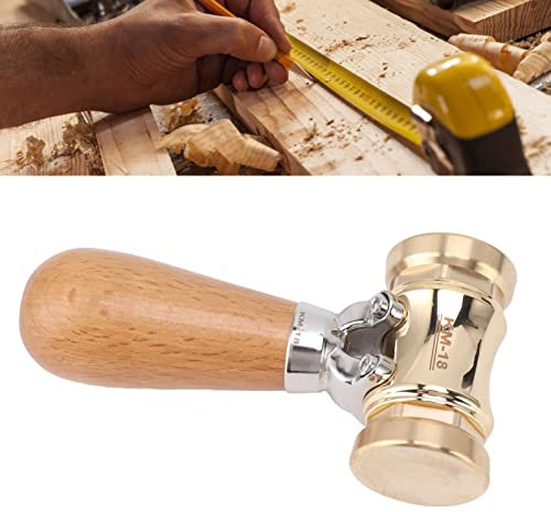 Topyond Martillo De Mazo, Herramientas De Carpintería, Martillo De Carpintero con Cabezal De Latón Macizo Reemplazable para Suelos, Manualidades DIY